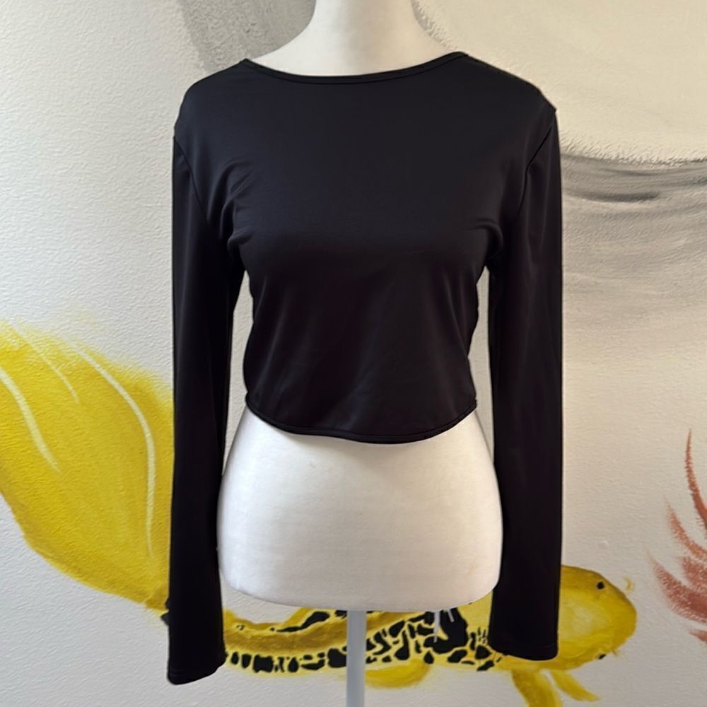 Shein long sleeve crop top.  Open back.  Size large.